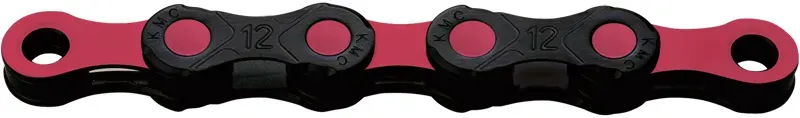 KMC X12 DLC Waxed Chain 126 Links In Black/Pink