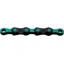 KMC X12 DLC Waxed Chain 126 Links In Black/Celeste