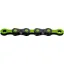 KMC X12 DLC Waxed Chain 126 Links In Black/Green