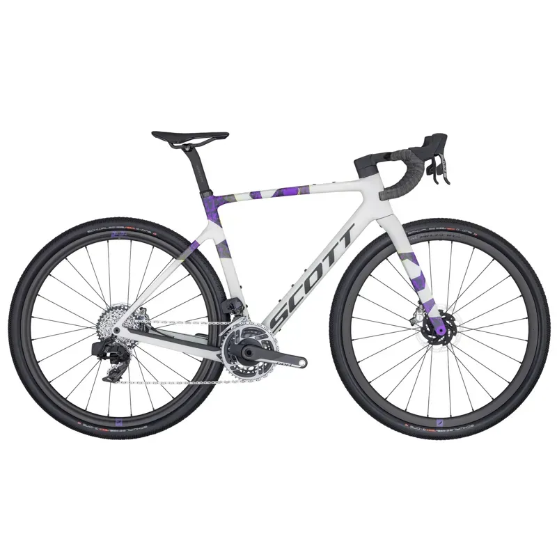 Scott Addict Gravel RC Road Bike In Beluga Grey/Progressive Purple