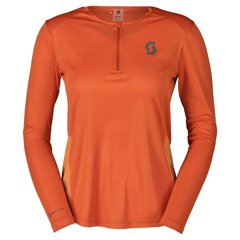 Scott Endurance Tech Long-Sleeve Women's Shirt In Braze Orange/Rose Beige