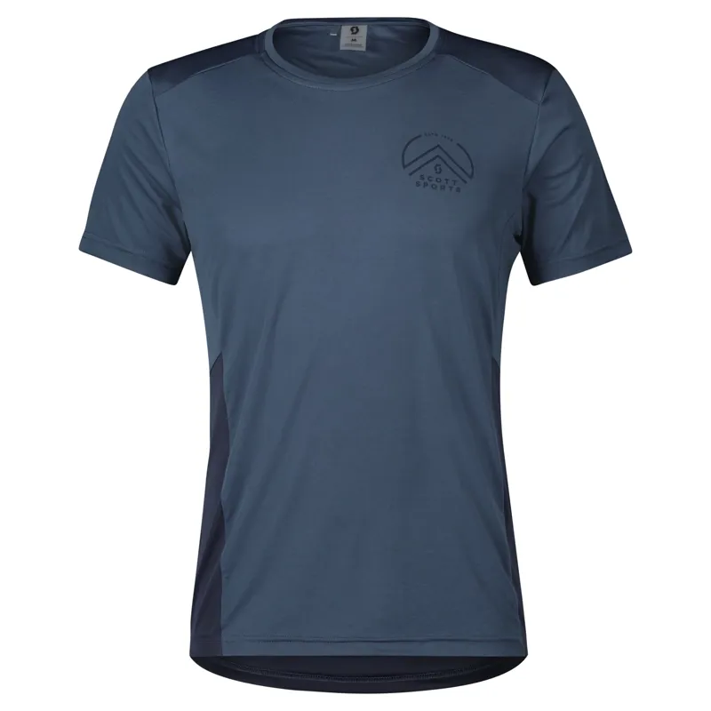 Scott Endurance Tech Short-Sleeve Men's Shirt In Metal Blue/Dark Blue