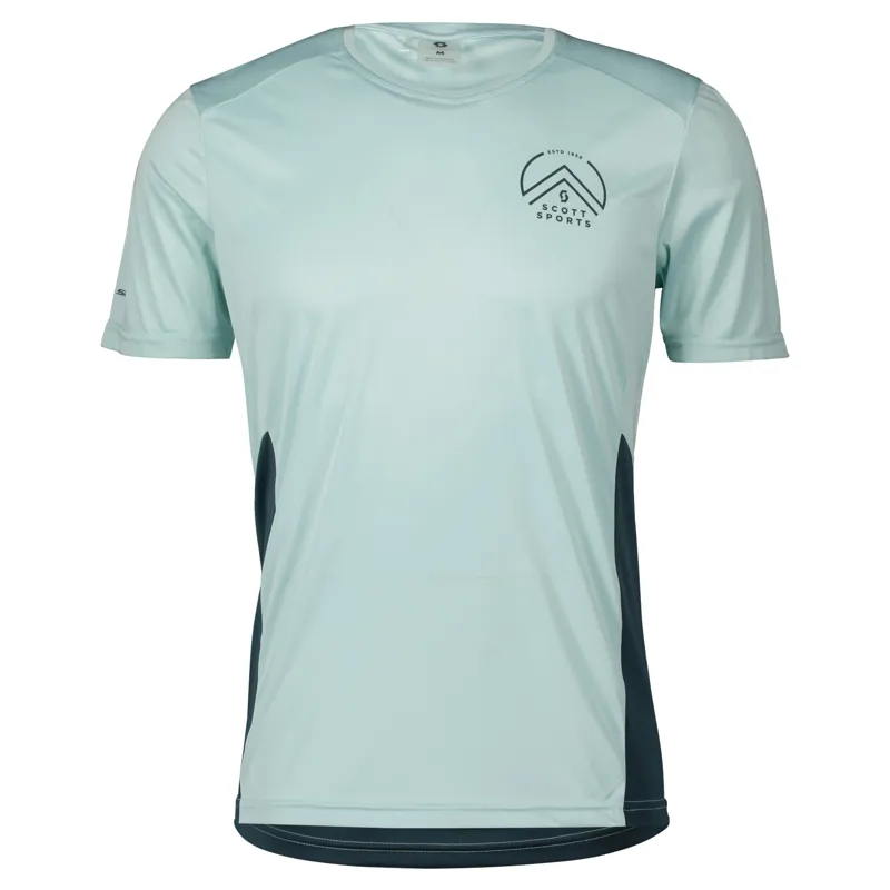 Scott Endurance Tech Short-Sleeve Men's Shirt In Mineral Green/Aruba Green