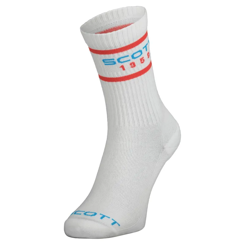 Scott Retro Casual Crew Socks in White
