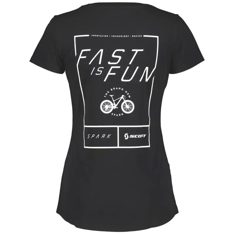 2022 Scott Spark Fast Is Fun Short Sleeve Womens T-Shirt in Black-1