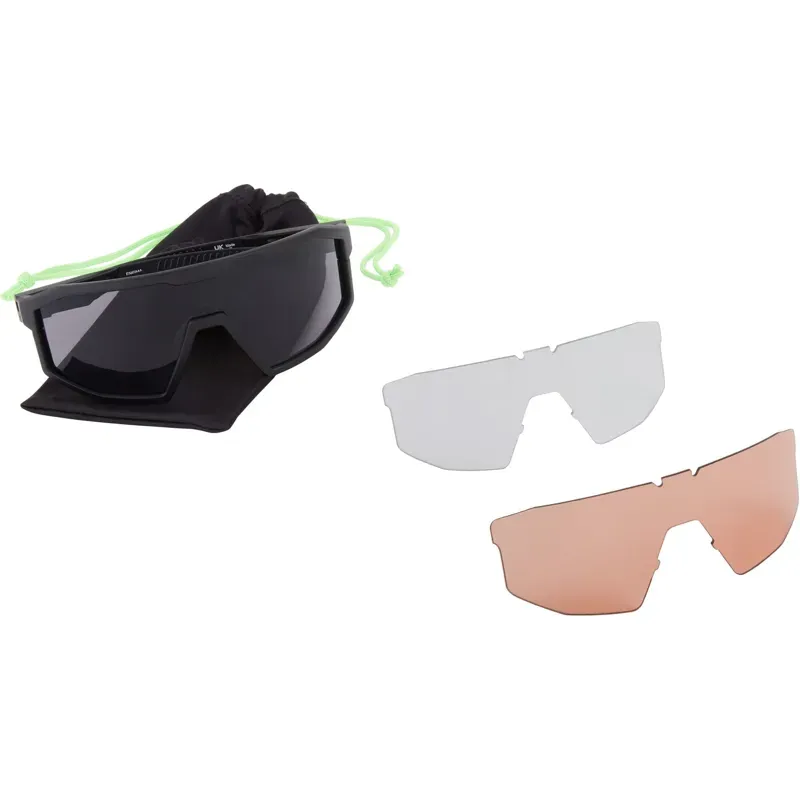 Madison Enigma Crystal Gloss Red Sunglasses 3 Lens Pack Black Mirror Amber Clear-4