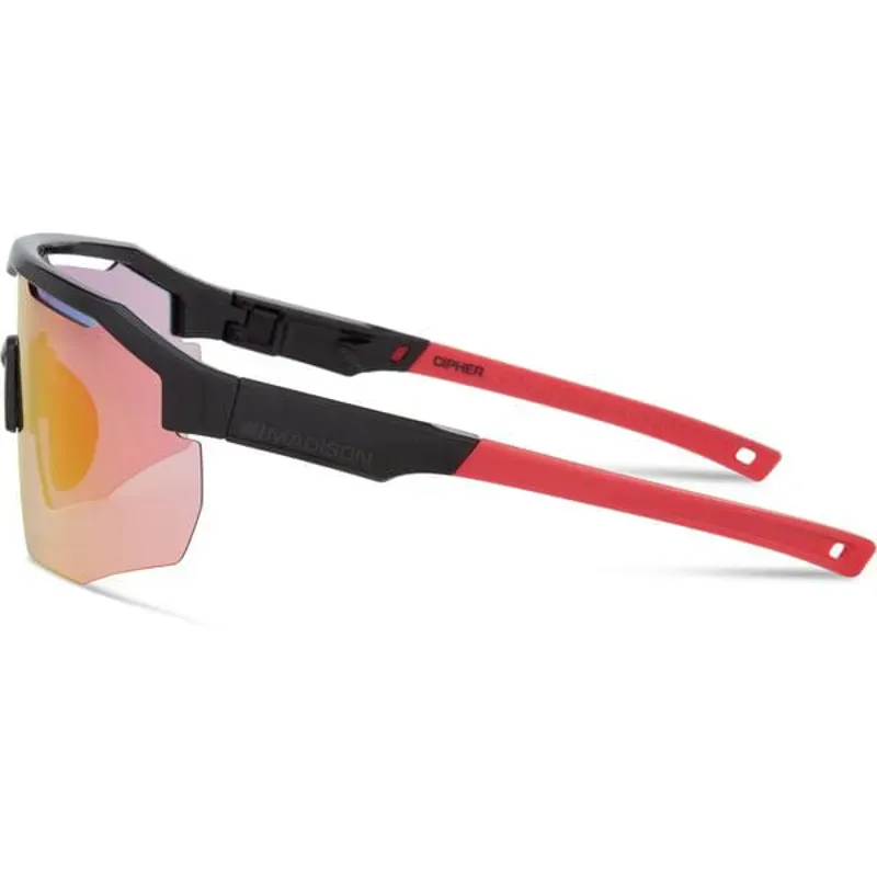 Madison Cipher Gloss Black Sunglasses - Pink Rose Mirror Lens-1
