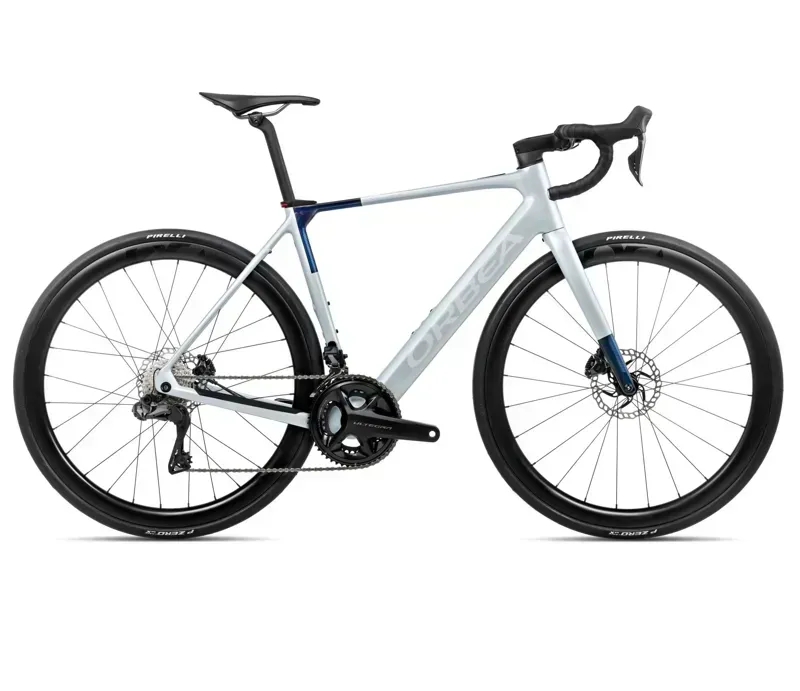 Orbea Gain M20i E-Road Bike In Halo Silver Carbon Matt/Blue Carbon View Gloss