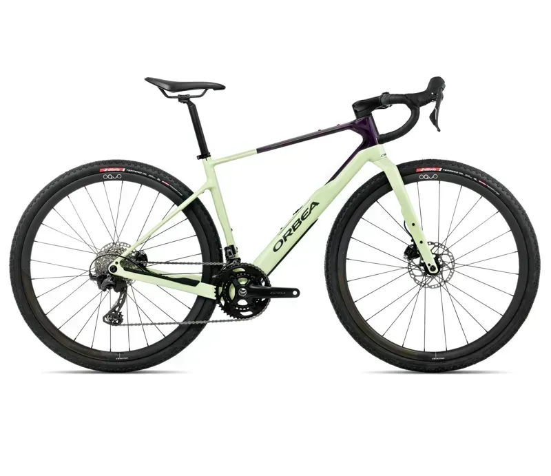 Orbea Terra M35Team Gravel Bike in Acid Gum/Fantasy Purple Carbon View Gloss
