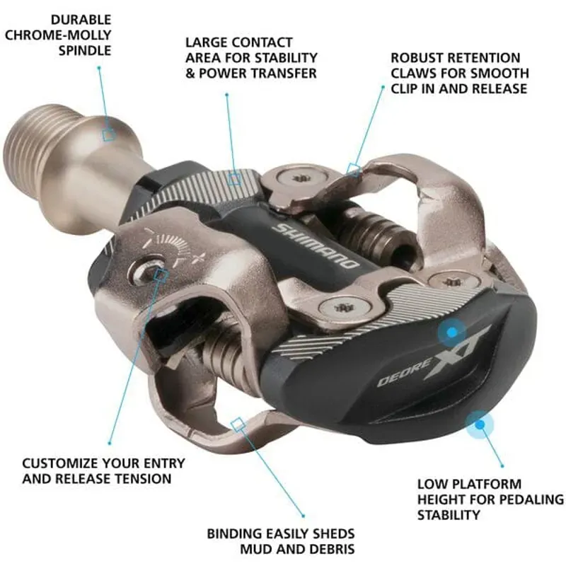 Shimano XT PD-M8100 XC Race 9/16 inches SPD Pedals in Black-1