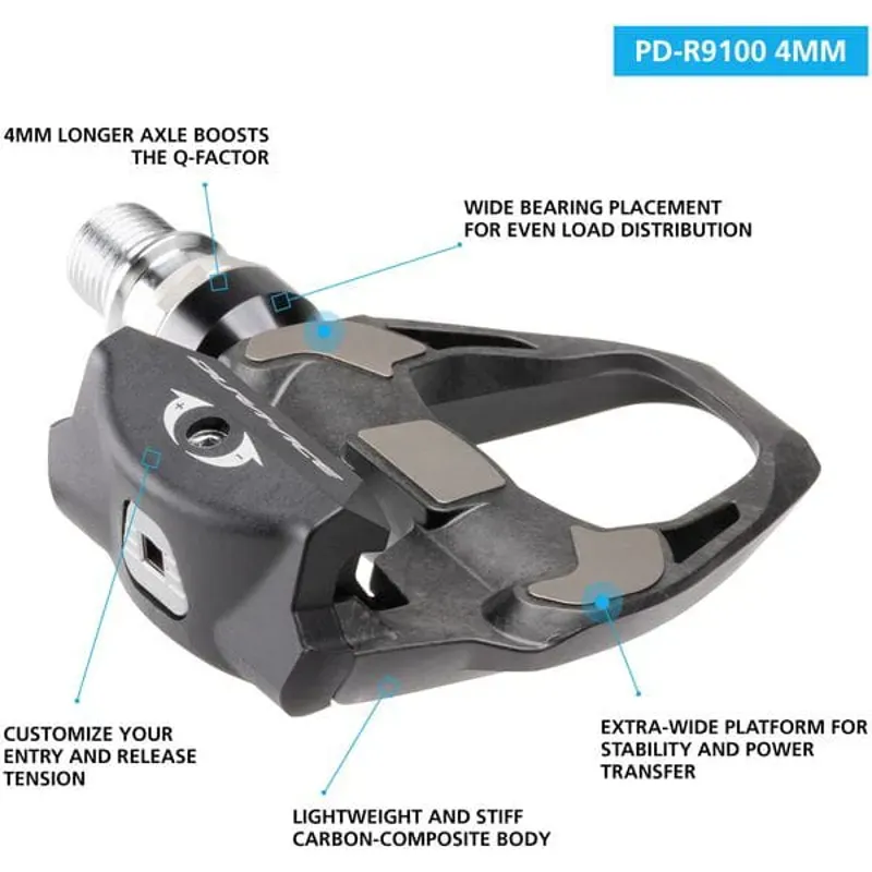 Shimano Dura-Ace R9100 SPD-SL + 4mm Axle Pedal Black-1