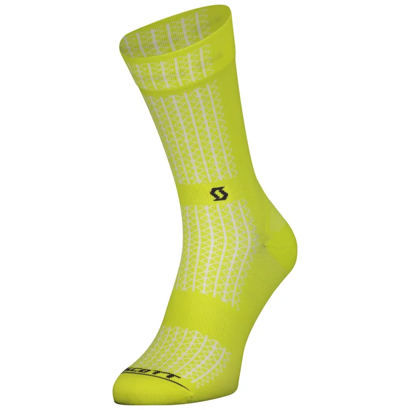 Scott Performance Crew Socks in Sulphur Yellow/Black