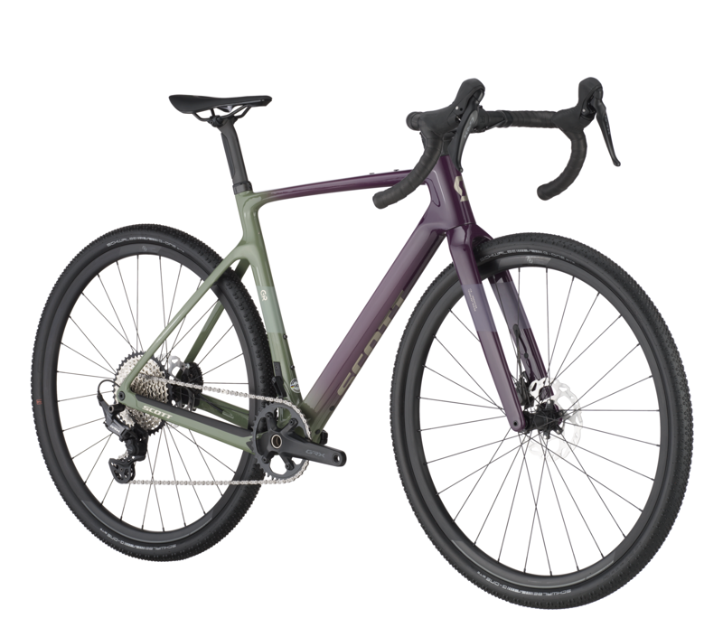 Scott Addict Gravel 40 Bike In Olivine Green/Blackberry Purple-1