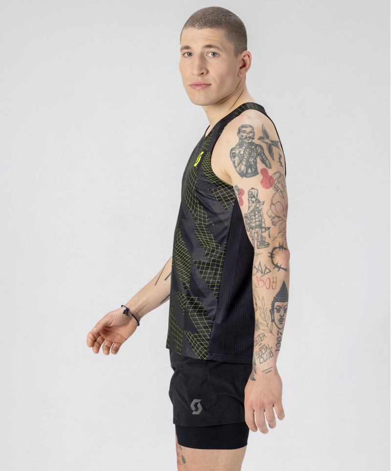 SCOTT RC Run Men's Tank Medium White Yellow-3