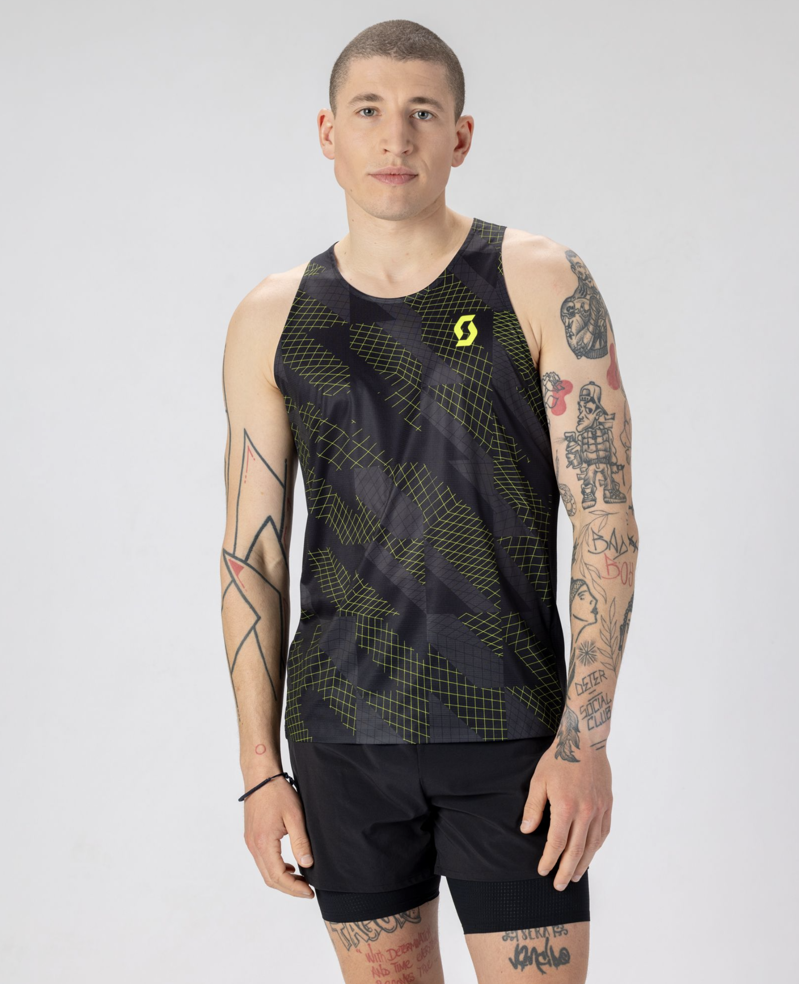 SCOTT RC Run Men's Tank Medium White Yellow-4