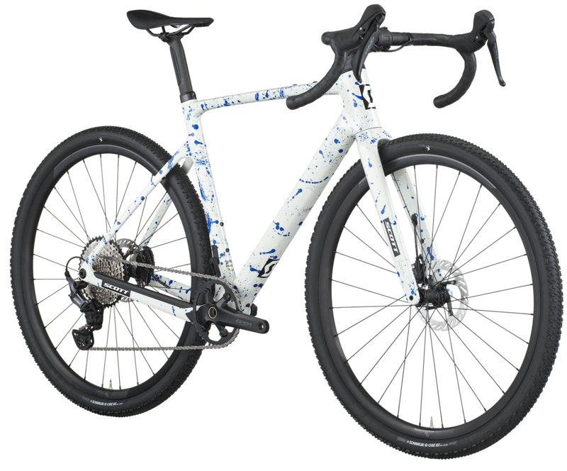 Scott Addict 30 Gravel Bike in White/Splatter Blue-1
