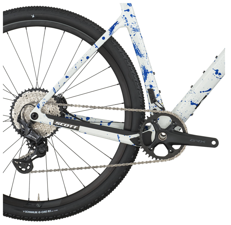 Scott Addict 30 Gravel Bike in White/Splatter Blue-3
