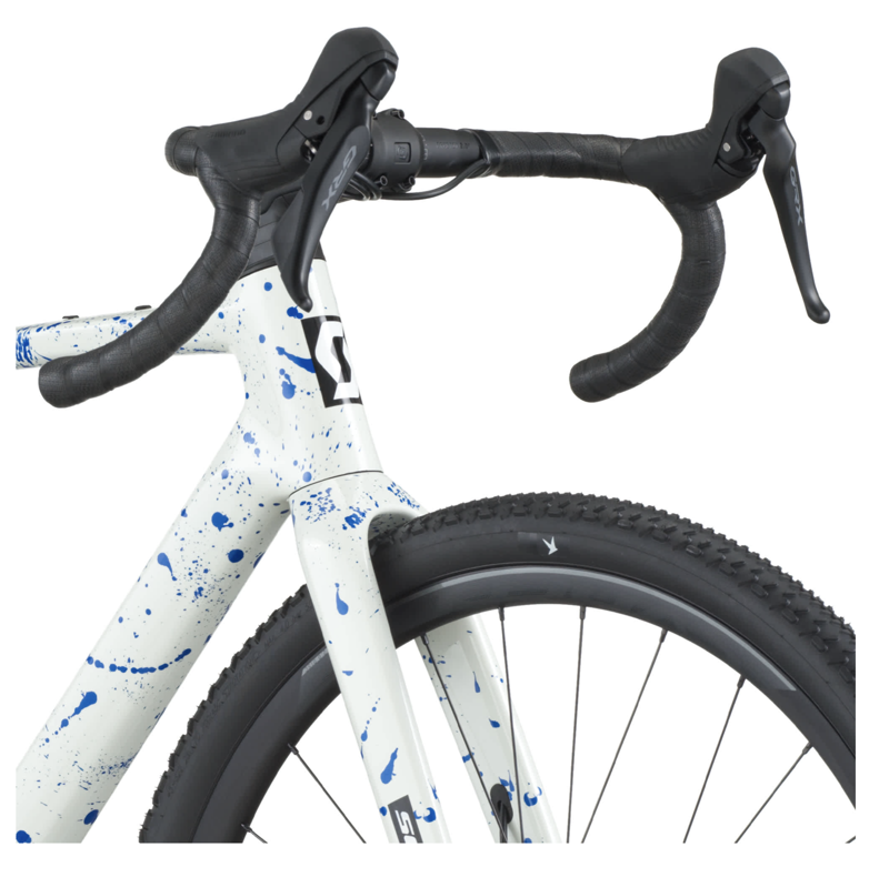 Scott Addict 30 Gravel Bike in White/Splatter Blue-4