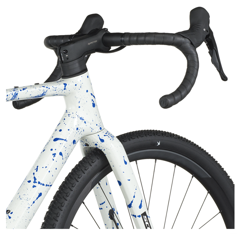 Scott Addict 30 Gravel Bike in White/Splatter Blue-6