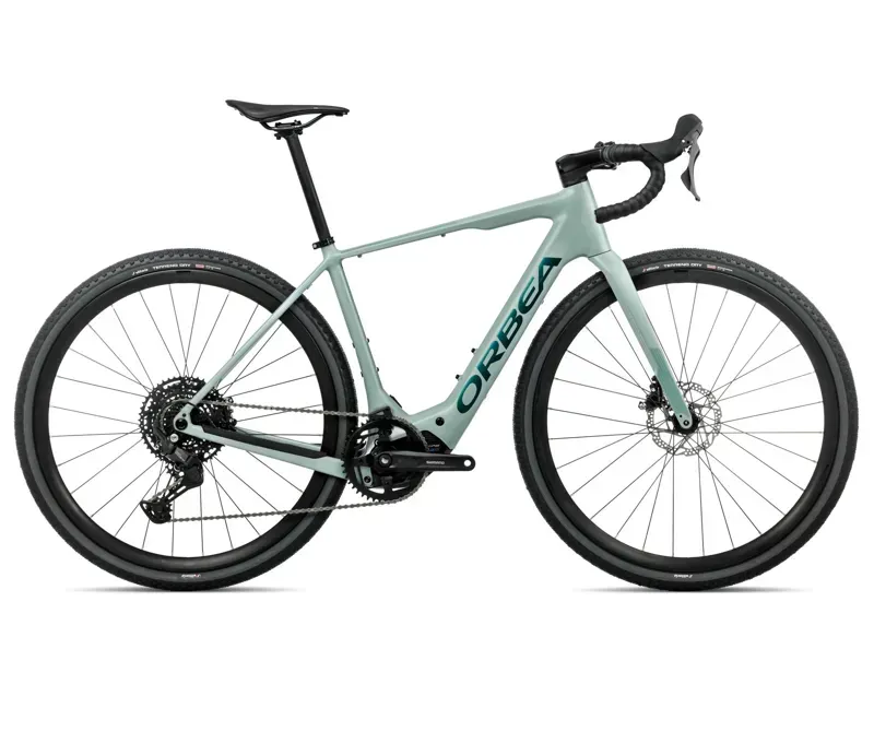 Orbea Denna H50 E-Road Bike in Blue Stone Matt/Escape Green Gloss