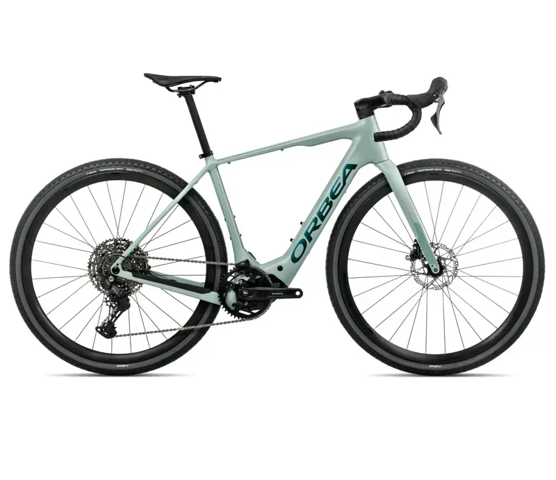 Orbea Denna H40 E-Road Bike in Blue Stone Matt/Escape Green Gloss