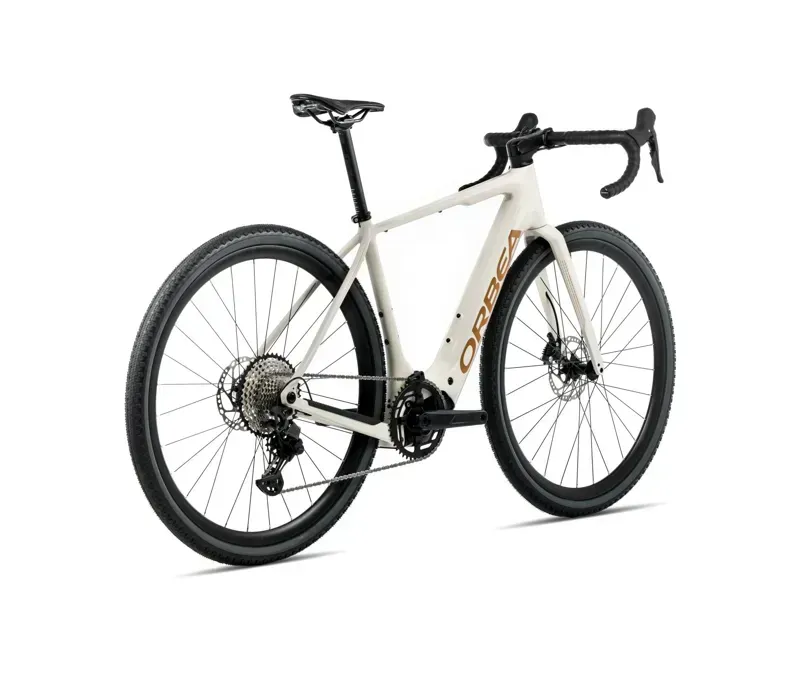 Orbea Denna H50 E-Road Bike in Ivory White Gloss/Titan Gold Gloss-2