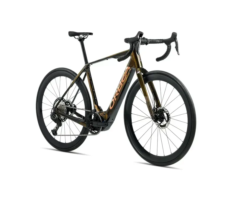 Orbea DENNA M31e E-Road Bike In Caramel Carbon View/Golden Sand Gloss-1